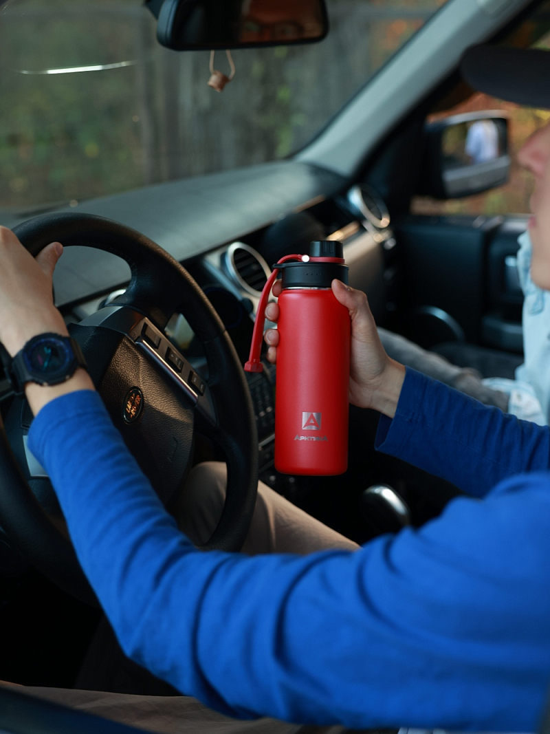 Термокружка 0.53л серии 708 красная со спортивной крышкой - 2