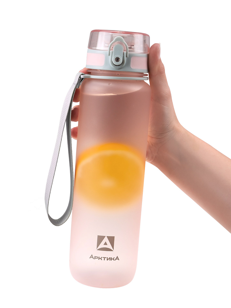 Тритановая бутылка 1л серии 720 матовая розовая с ситечком - 2