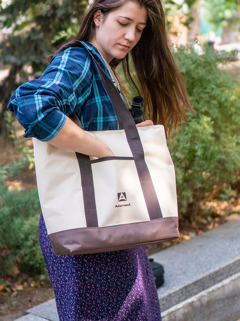 Термосумка-шоппер 17.5л серии 3400 бежевая - 4