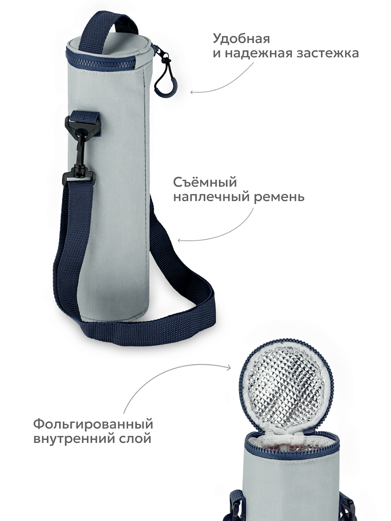 Серый термочехол для питьевого термоса на 1л - 5