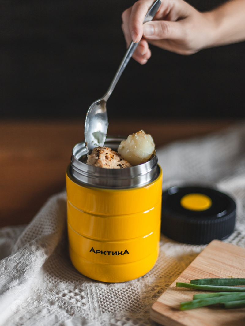 Термос 0.48л серии 307 для еды жёлтый компактный - 6