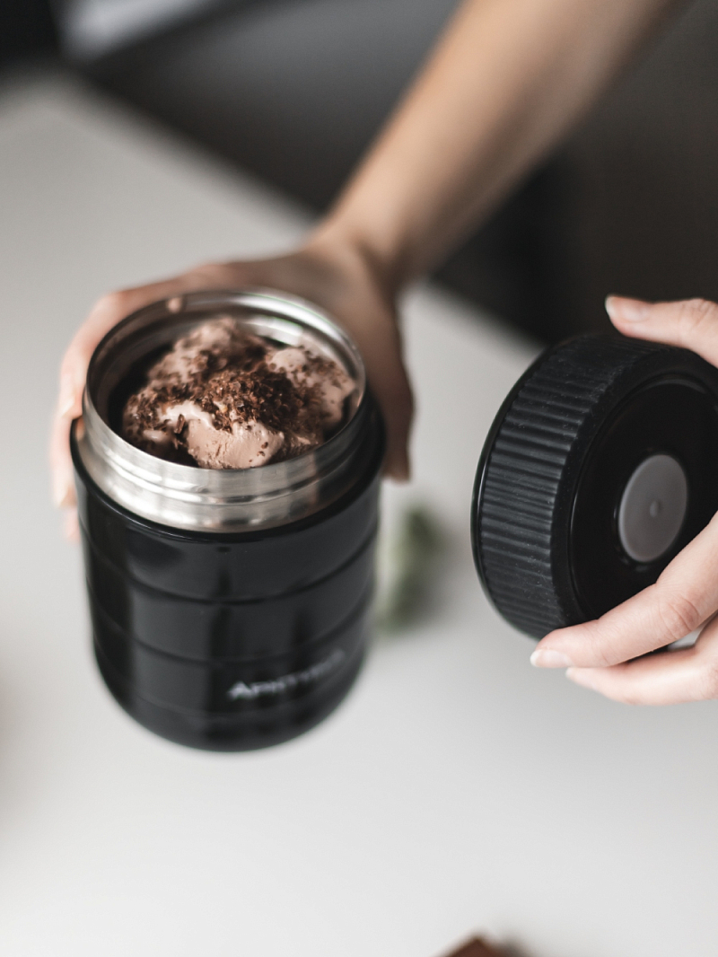 Термос 0.48л серии 307 для еды чёрный компактный - 4