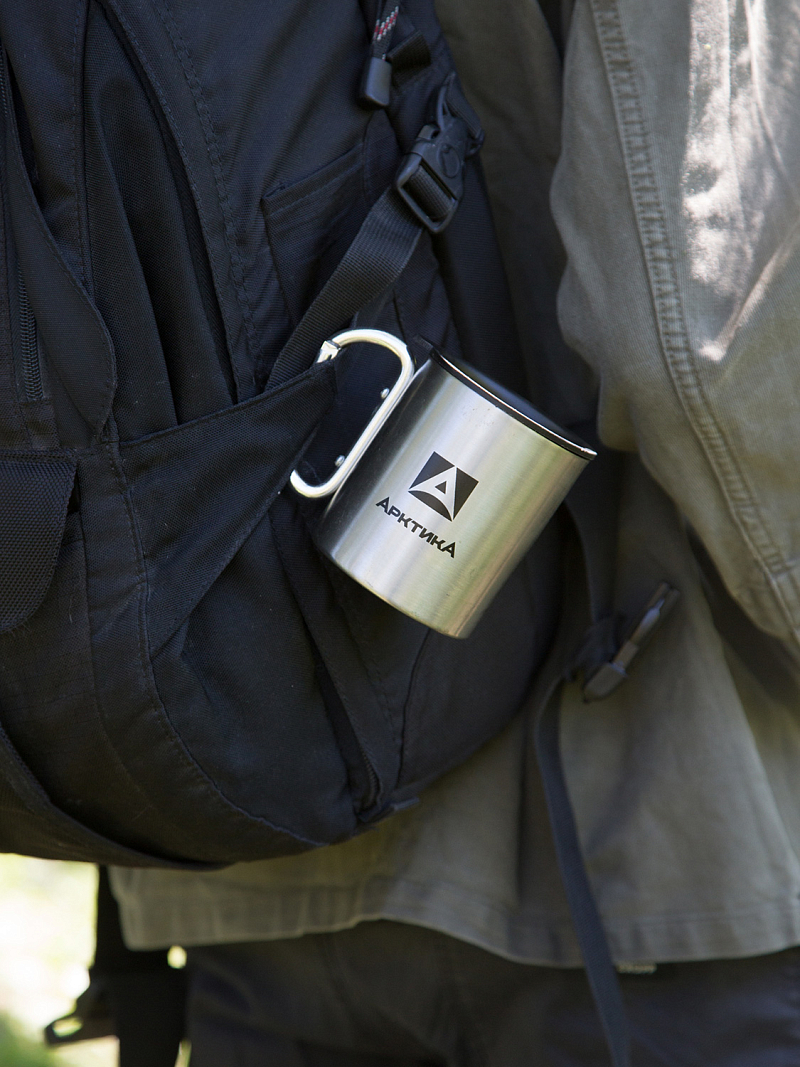 Термокружка 0.3л серии 801 стальная с ручкой-карабином - 4