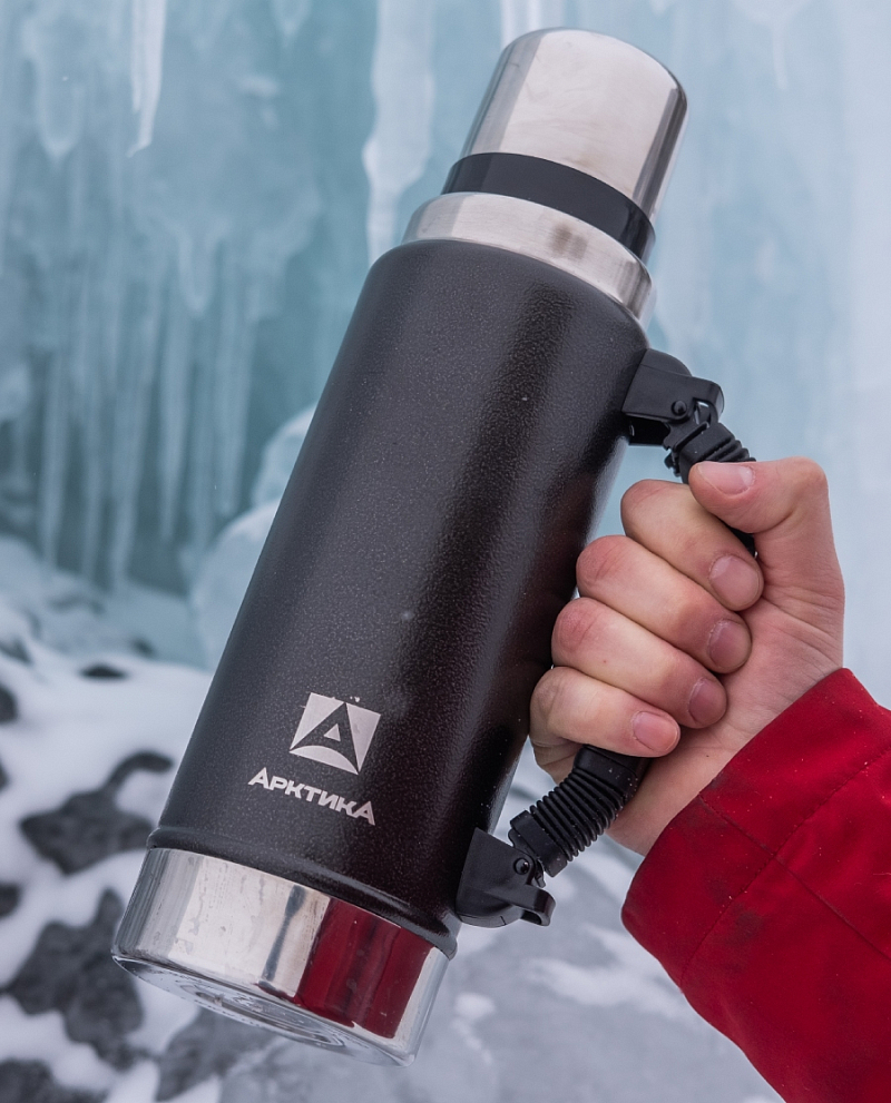 Термос 1.25л серии 106P «УАЗИК» чёрный с ручкой - 4