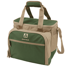 Зеленая сумка-холодильник 4100 с набором посуды на 4 чел