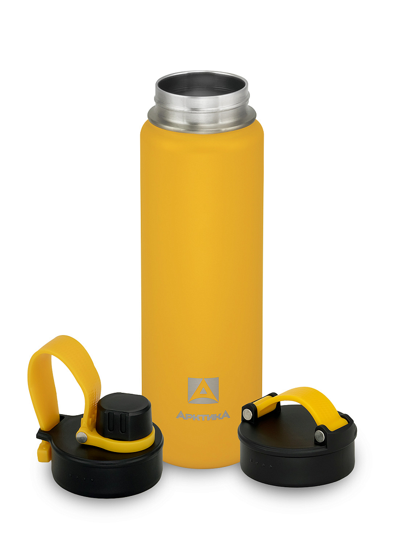 Термокружка 0.7л серии 708 жёлтая со спортивной крышкой - 3