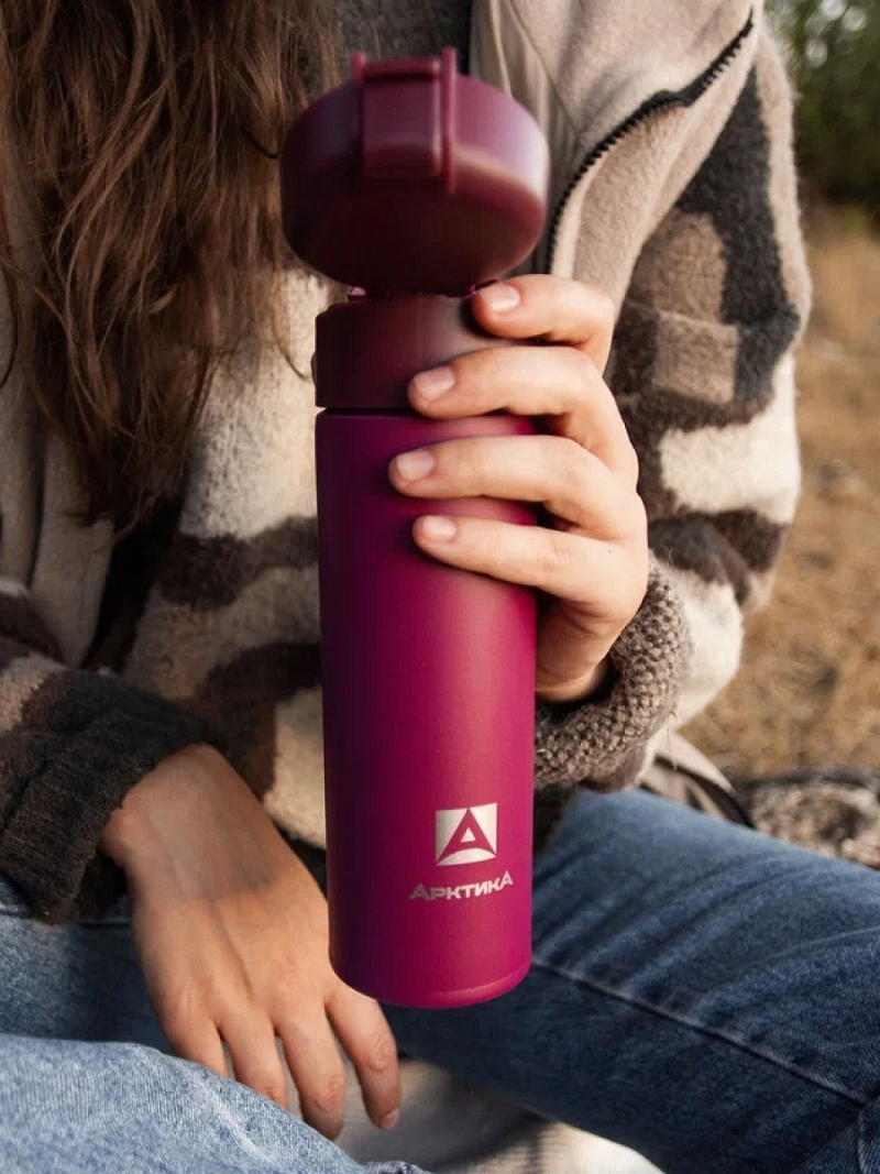 Термокружка  0.47л серии 703 «Вишня» с ситечком - 2