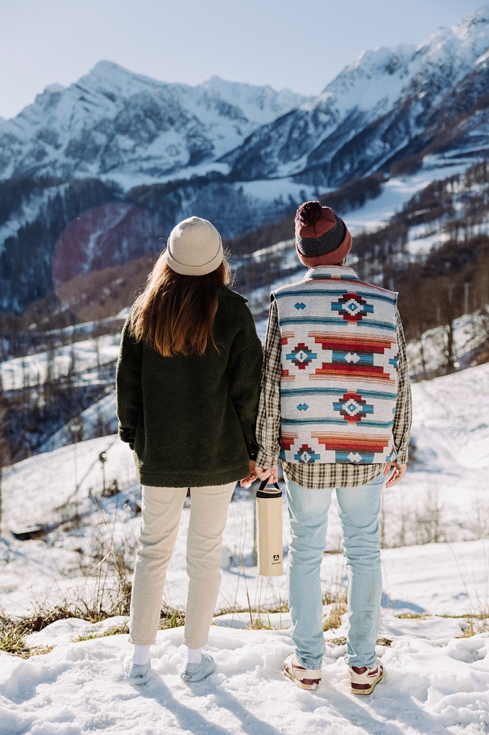 Термос 1л серии 101 стальной с узким горлом в чехле - 4