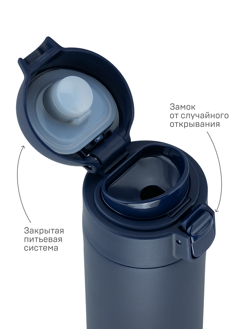 Термокружка 0.42л серии 701 синяя с закрытой питьевой системой - 6