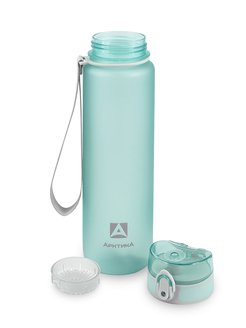 Тритановая бутылка 1л серии 720 матовая голубая с ситечком - 6
