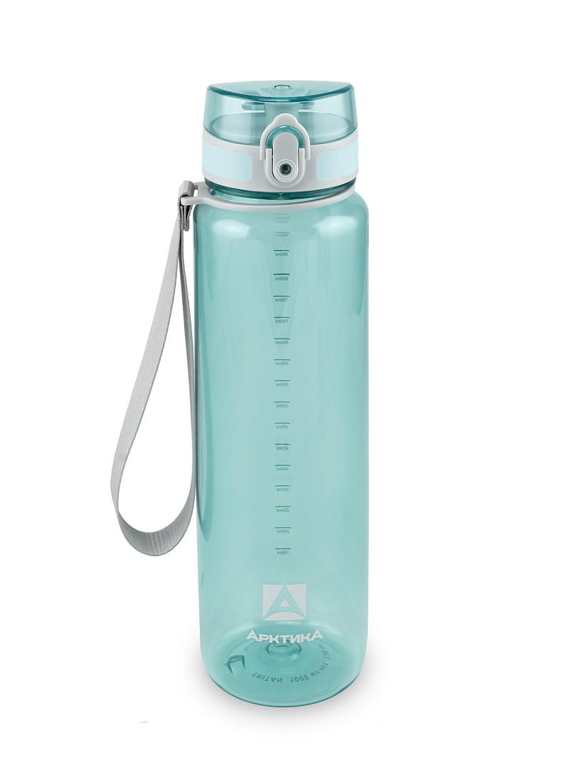 Тритановая бутылка 1л серии 720 глянцевая голубая с ситечком - 1