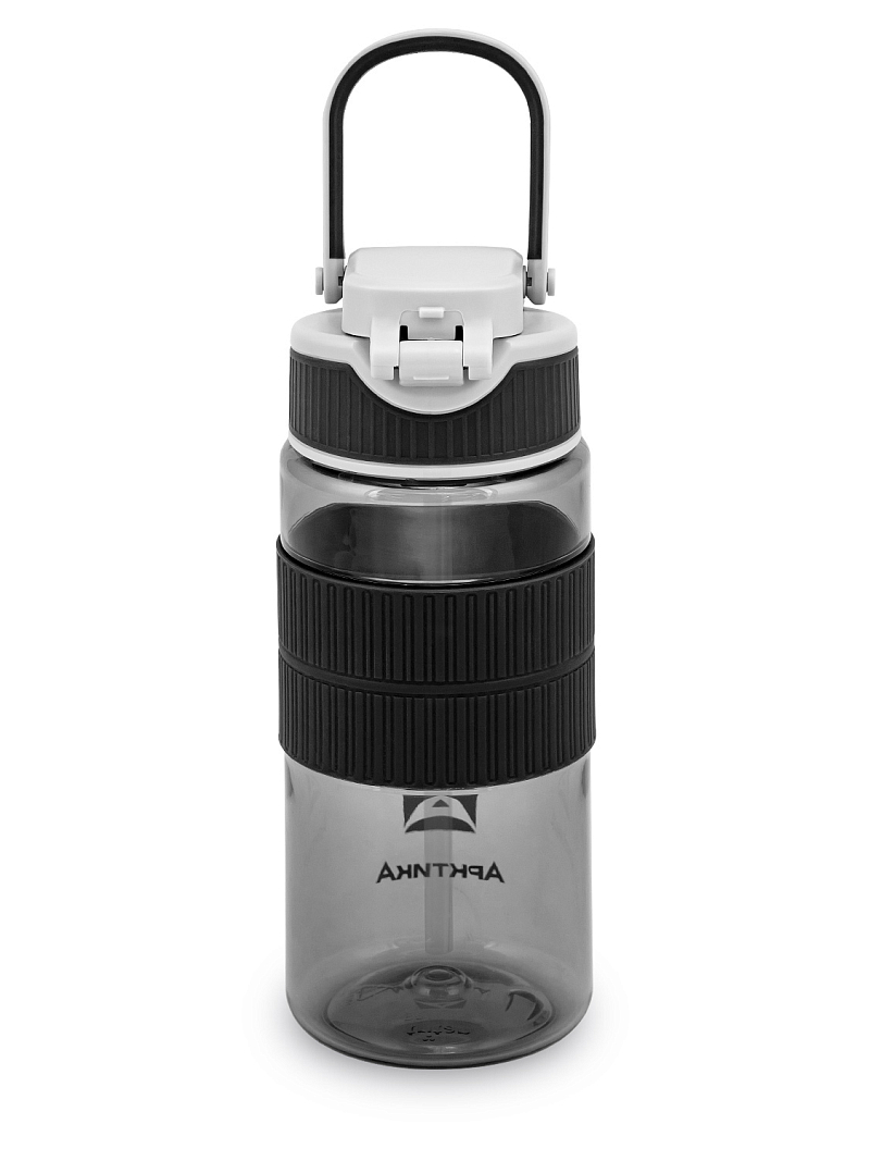 Тритановая бутылка 0.55л серии 722 чёрная с манжетом и питьевой трубочкой - 8