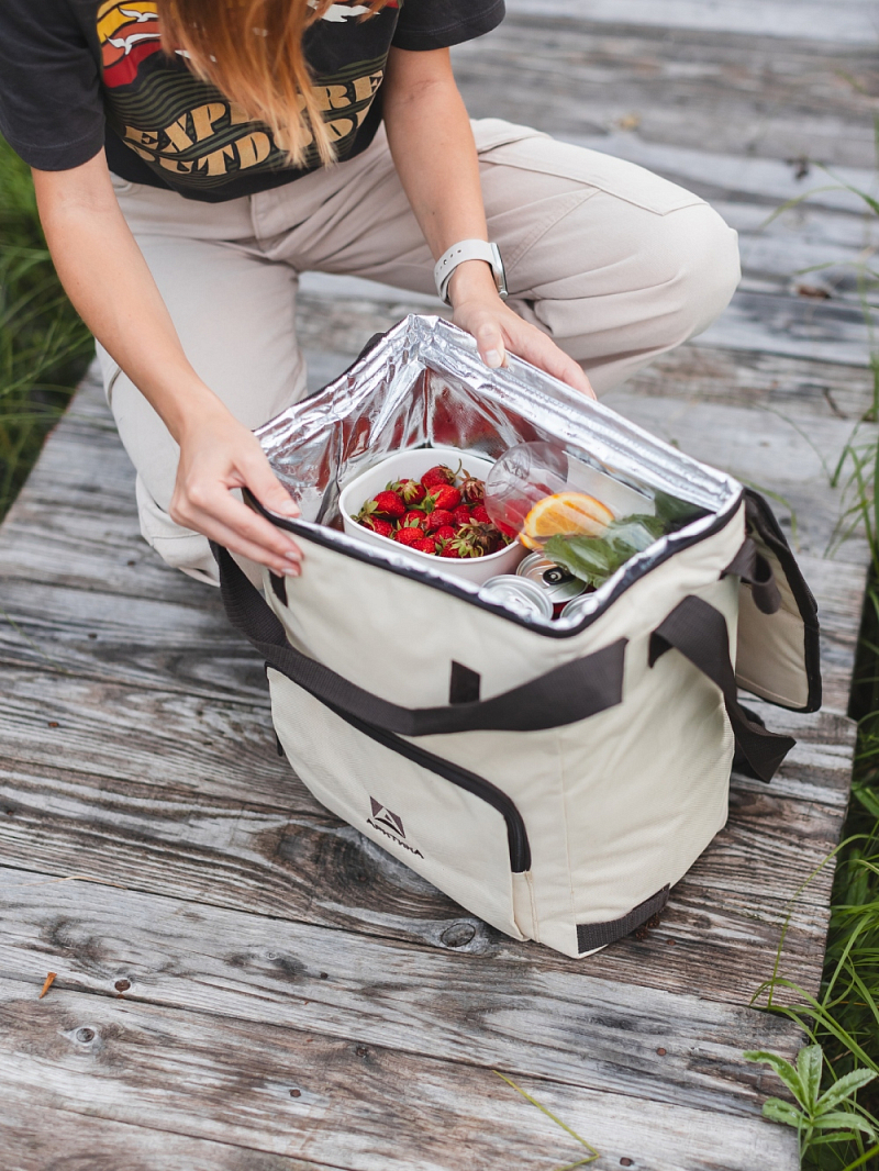 Термосумка-холодильник 20л серии 3001 бежевая с люком - 8