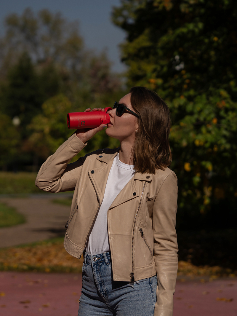 Термокружка 0.35л серии 705 красная текстурная - 6