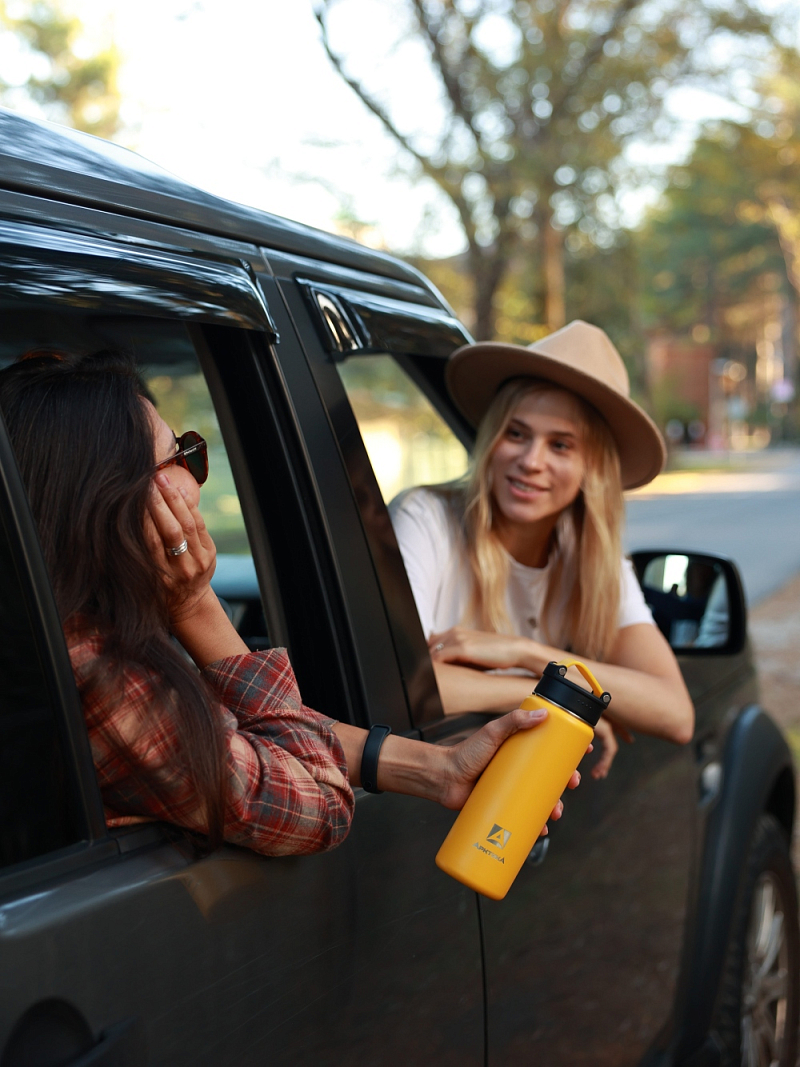 Термокружка 0.53л серии 708 жёлтая со спортивной крышкой - 2