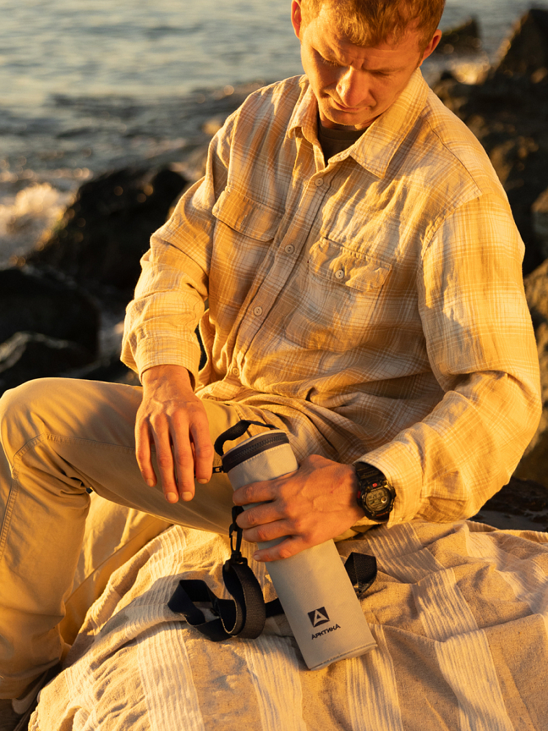 Серый термочехол для питьевого термоса на 1л - 6