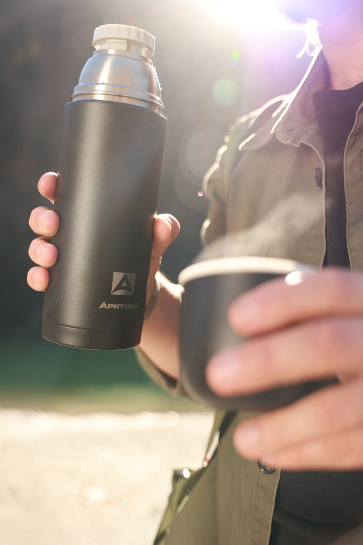 Термос 1.2л серии 105 чёрный с узким горлом - 6