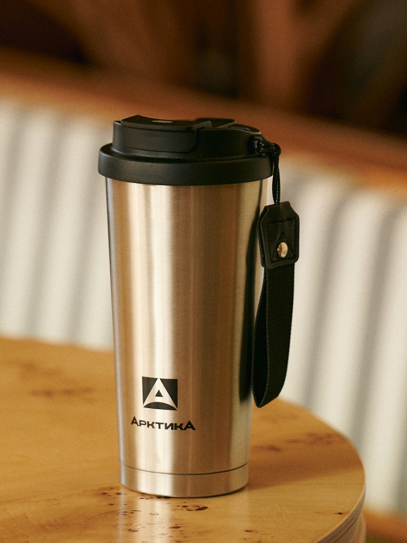 Термокружка 0.5л серии 714 стальная с двойной питьевой системой - 2