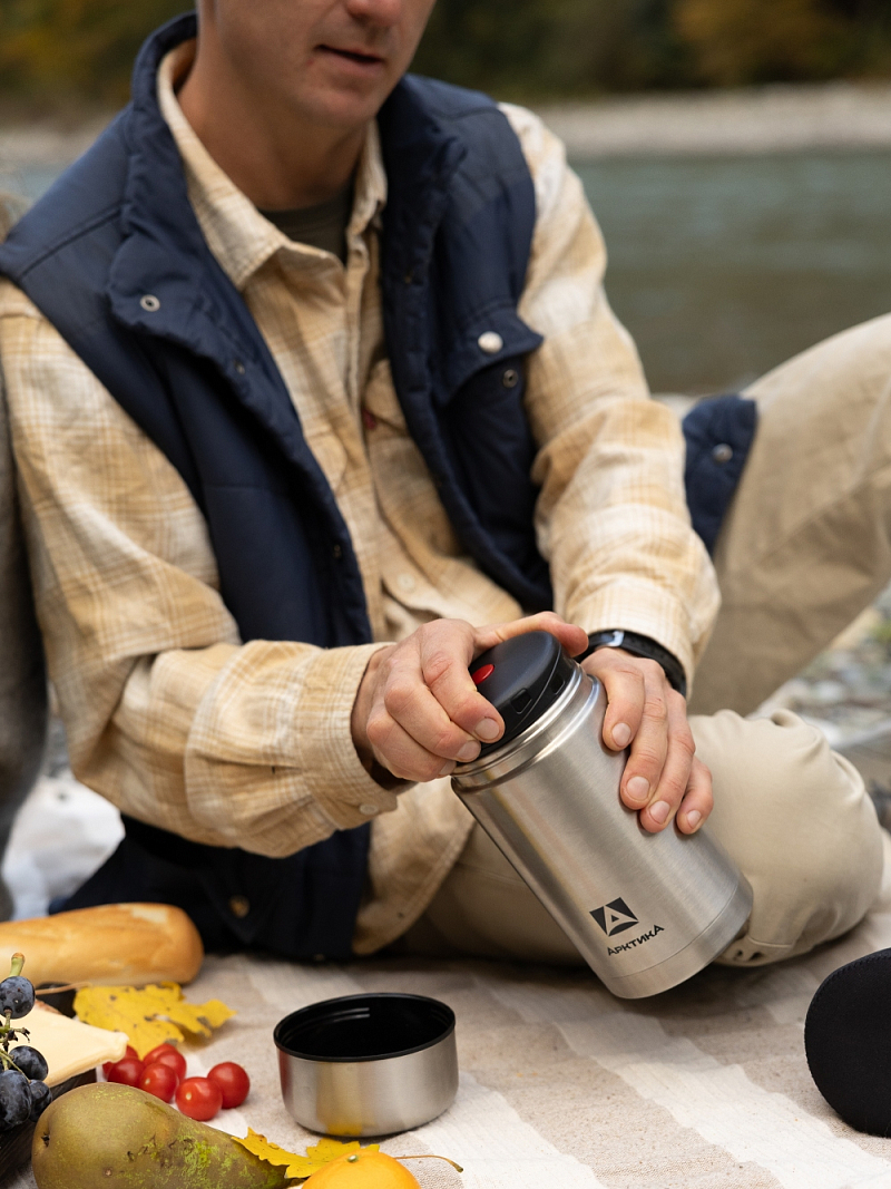 Термос 1л серии 301 для еды стальной с широким горлом - 2