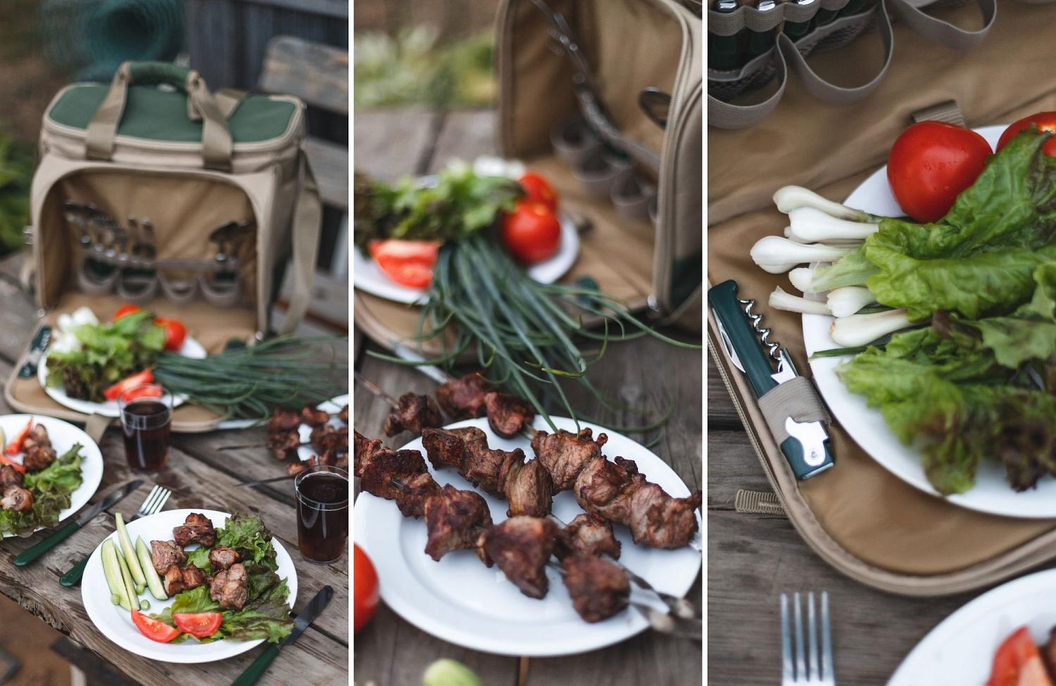 Термосумка с готовым набором посуды серии 4000 идеально подходит для поездки на природу. 