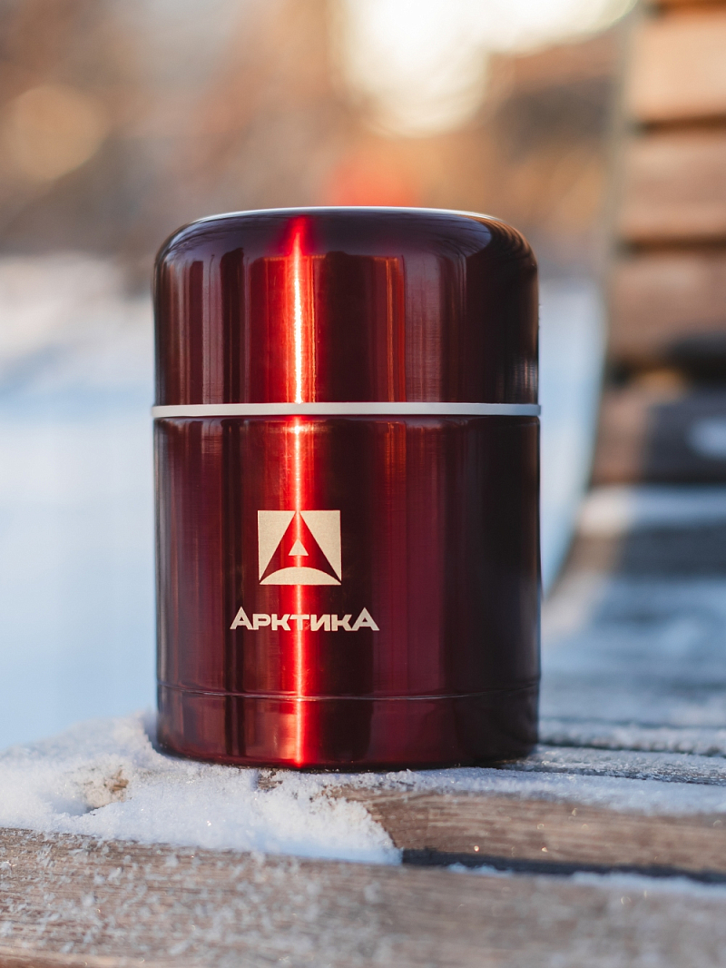 Термос 0.5л серии 302 красный с широким горлом - 2