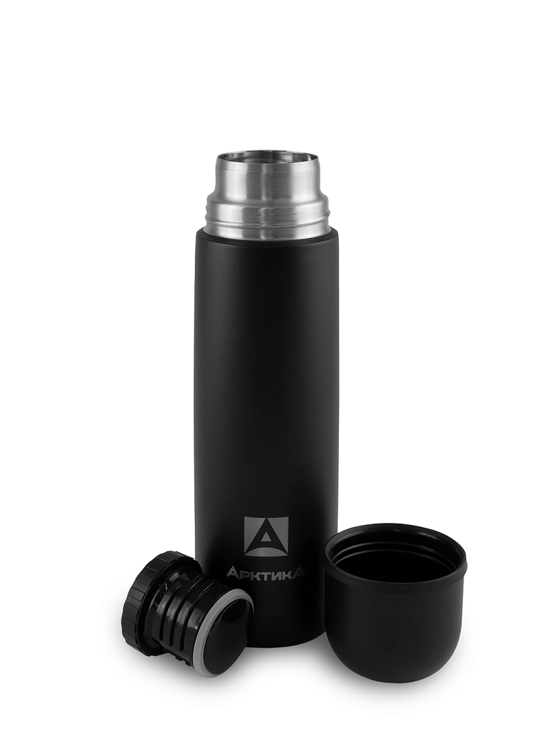 Термос 0.5л серии 102 чёрный текстурный с узким горлом - 3