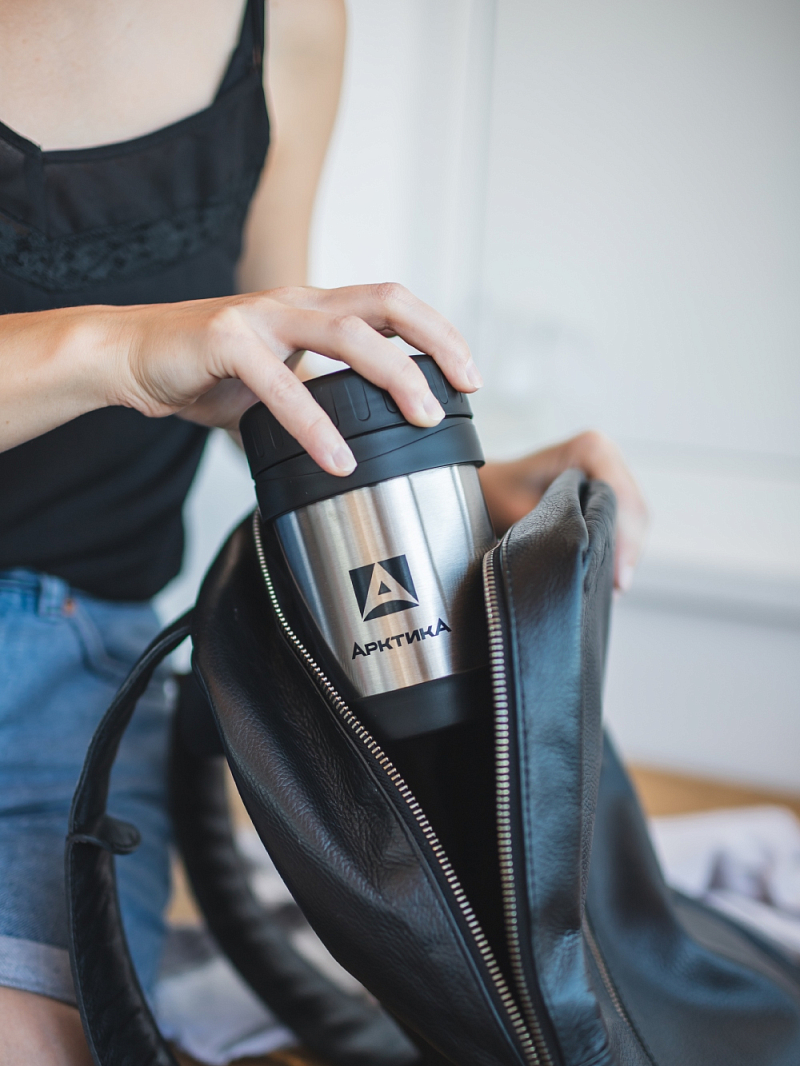 Термос-кружка 0.35л серии 402 стальная для еды и напитков - 4