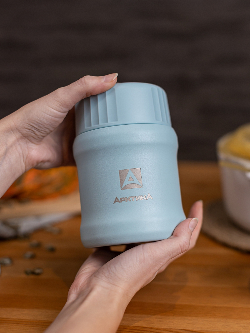 Термос 0.5л серии 311 для еды голубой компактный - 2