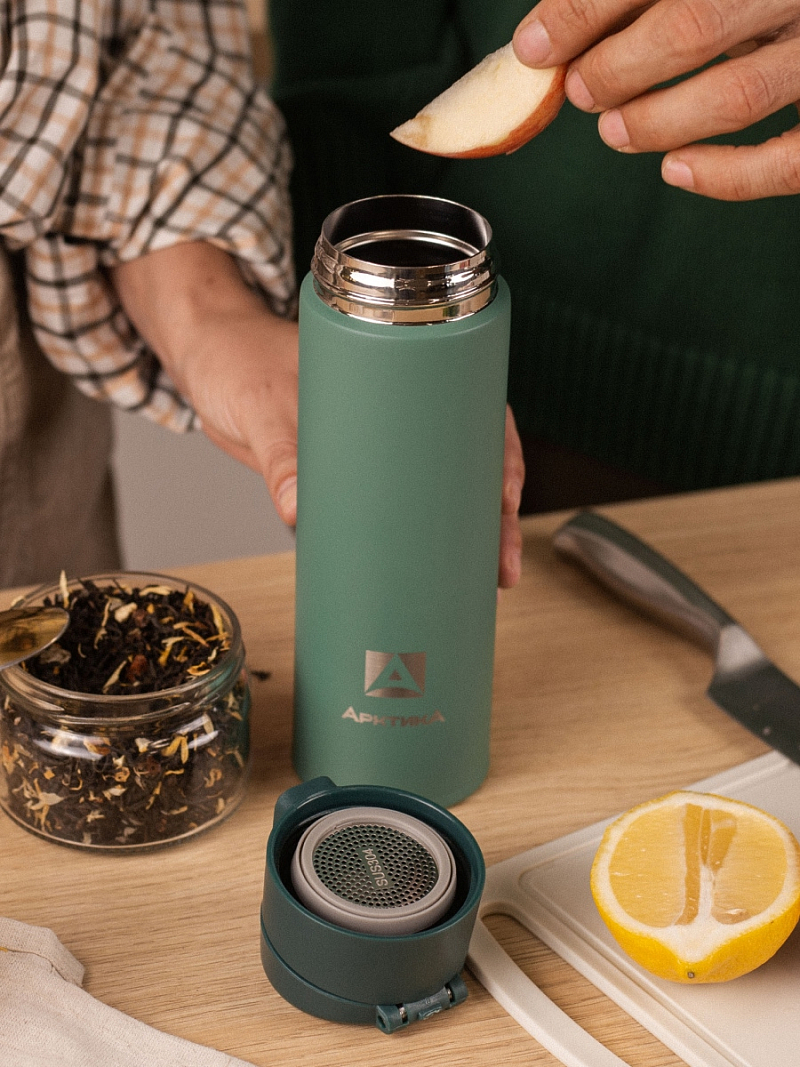 Термокружка  0.47л серии 703 «Хвоя» с ситечком - 6