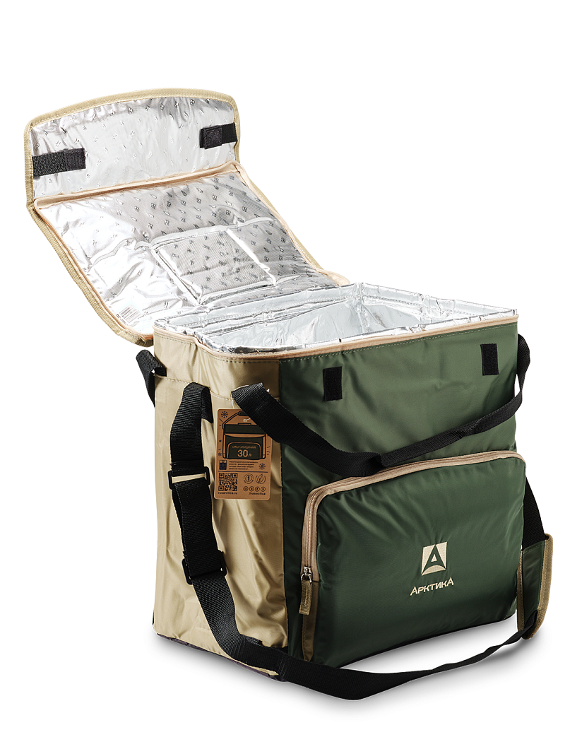 Термосумка-холодильник 30л серии 3001 зелёная с люком - 9