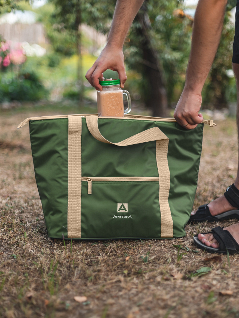 Сумка-холодильник 30л серии 3100 зелёная компактная - 4