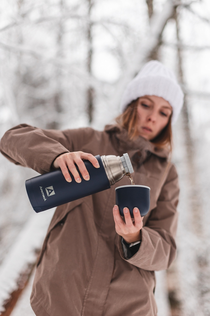 Термос 1л серии 105 синий с узким горлом - 4