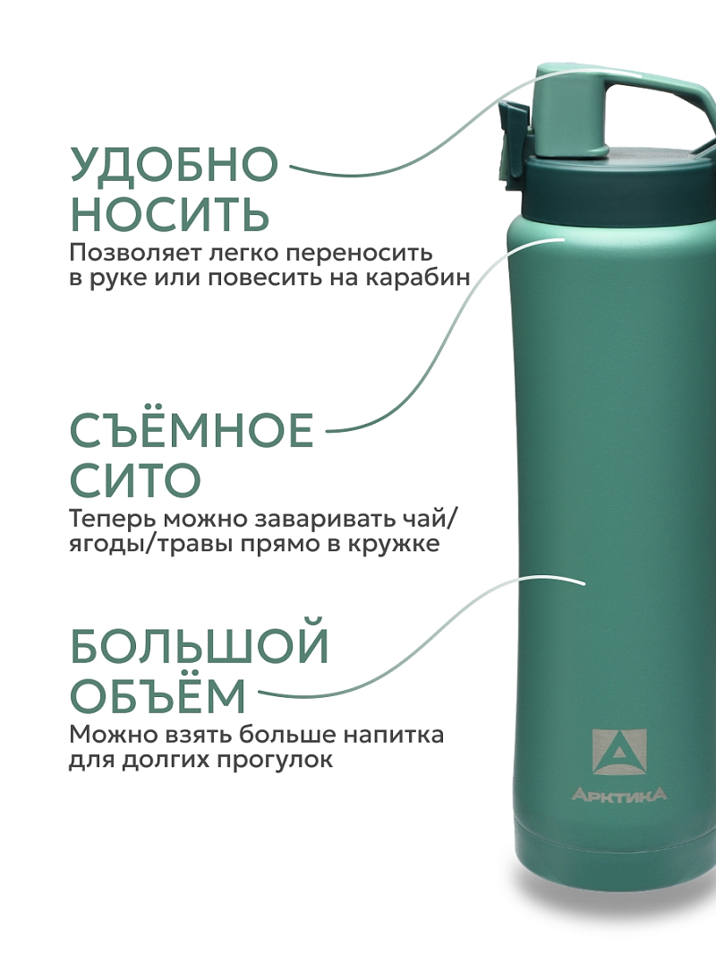 Термокружка 0.75л серии 702 «Сититерм» «Хвоя» с ситечком - 3