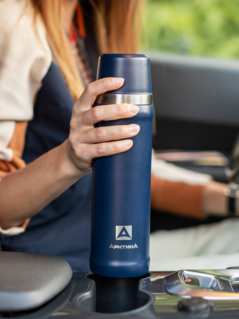 Термос 0.6л серии 111 синий с питьевой системой - 3