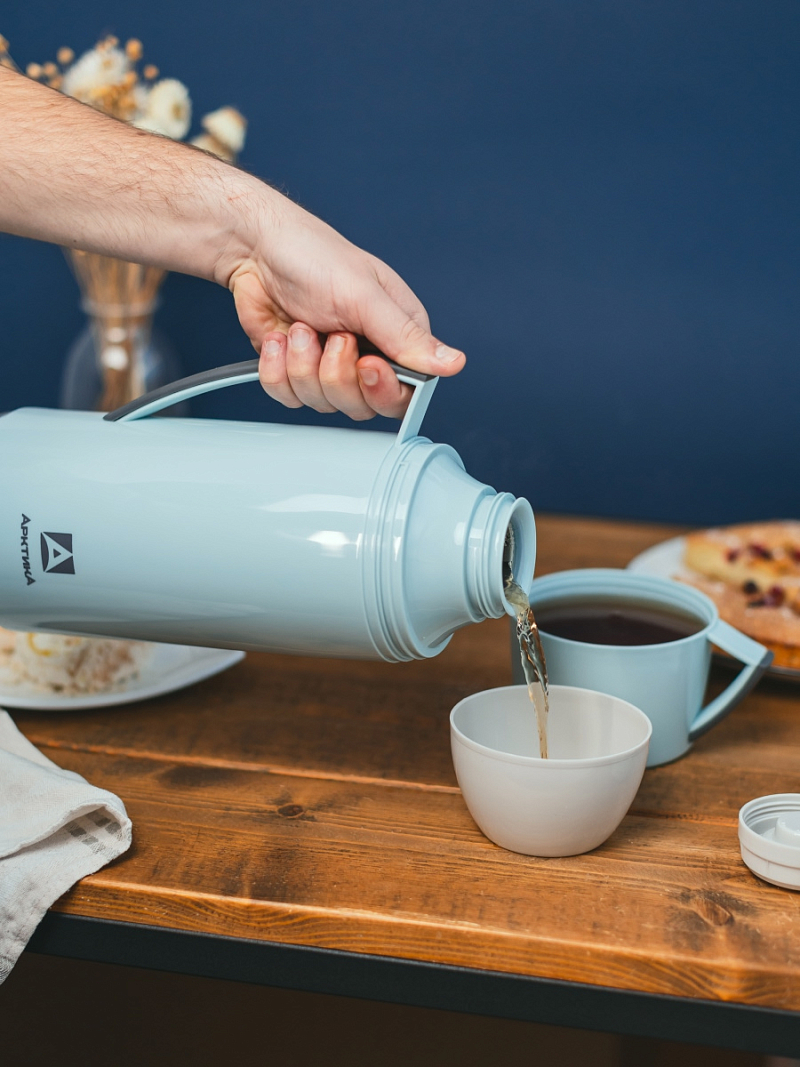 Термос 1.7л серии 1010 голубой стеклянный - 13