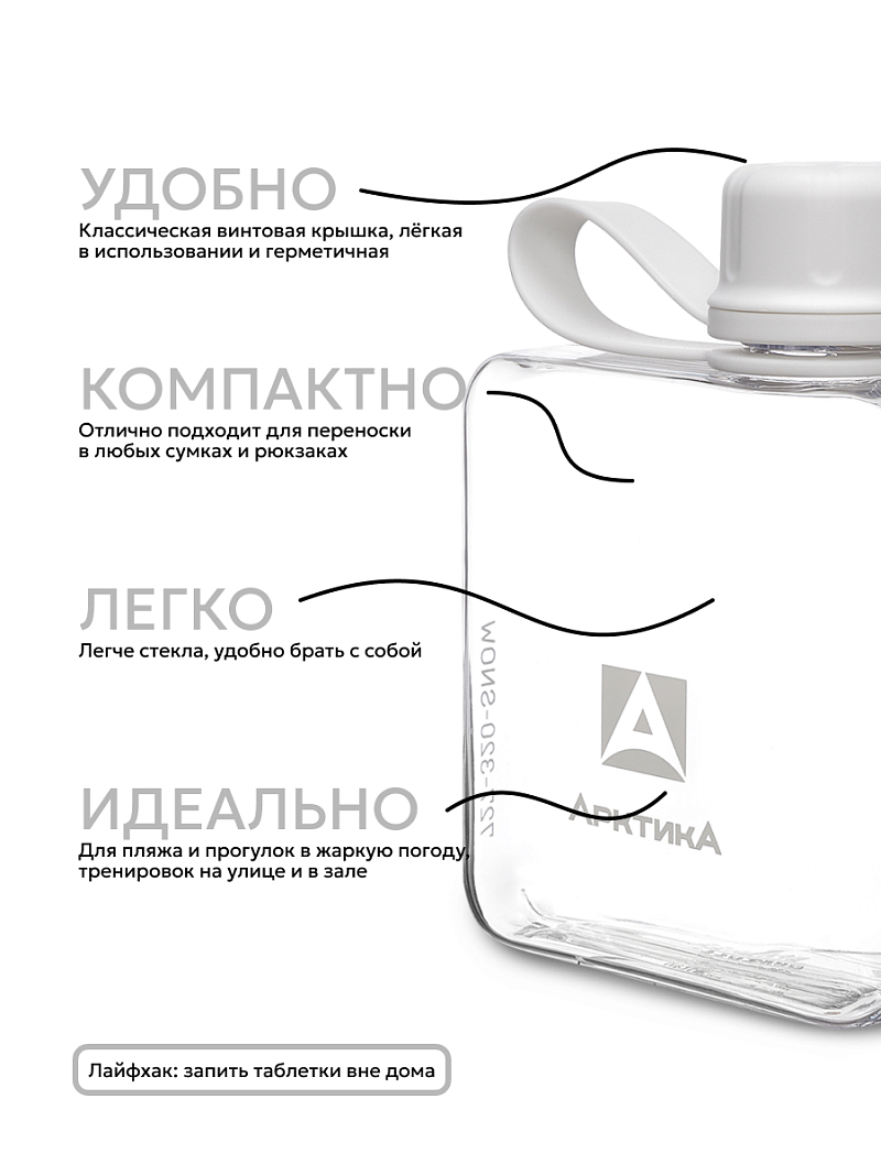 Тритановая бутылка 0.32л серии 727 «Снег» - 4