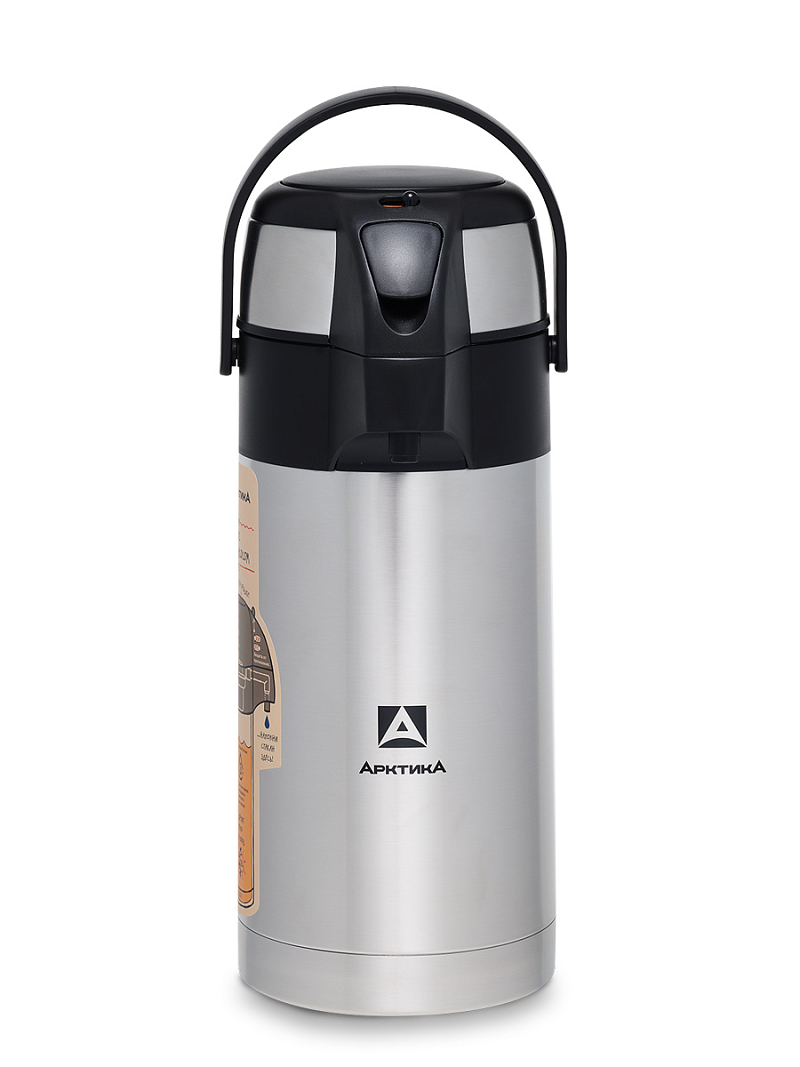 Термос 3л серии 501 стальной с помпой - 1