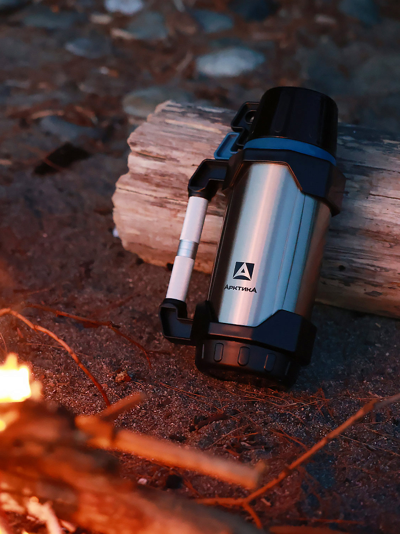 Термос 1.8л серии 110 «ТАЙГА» стальной с двумя чашками - 2