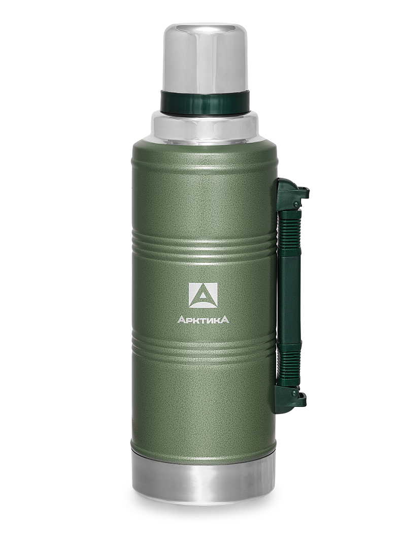 Термос 2.2л серии 106P «УАЗИК» зелёный с ручкой - 1