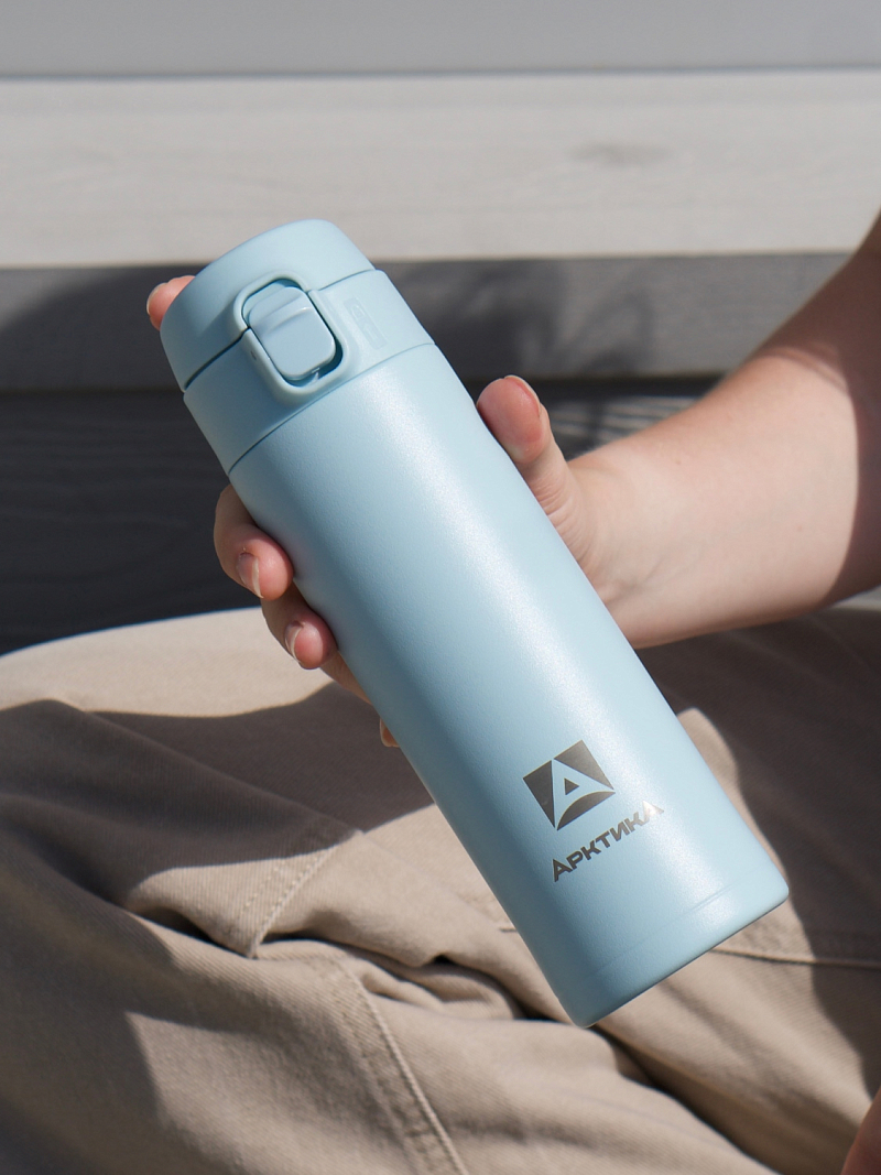 Термокружка 0.42л серии 701 голубая с закрытой питьевой системой - 9