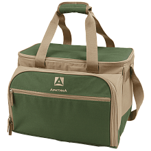 Зеленая сумка-холодильник 4100 с набором посуды на 6 чел