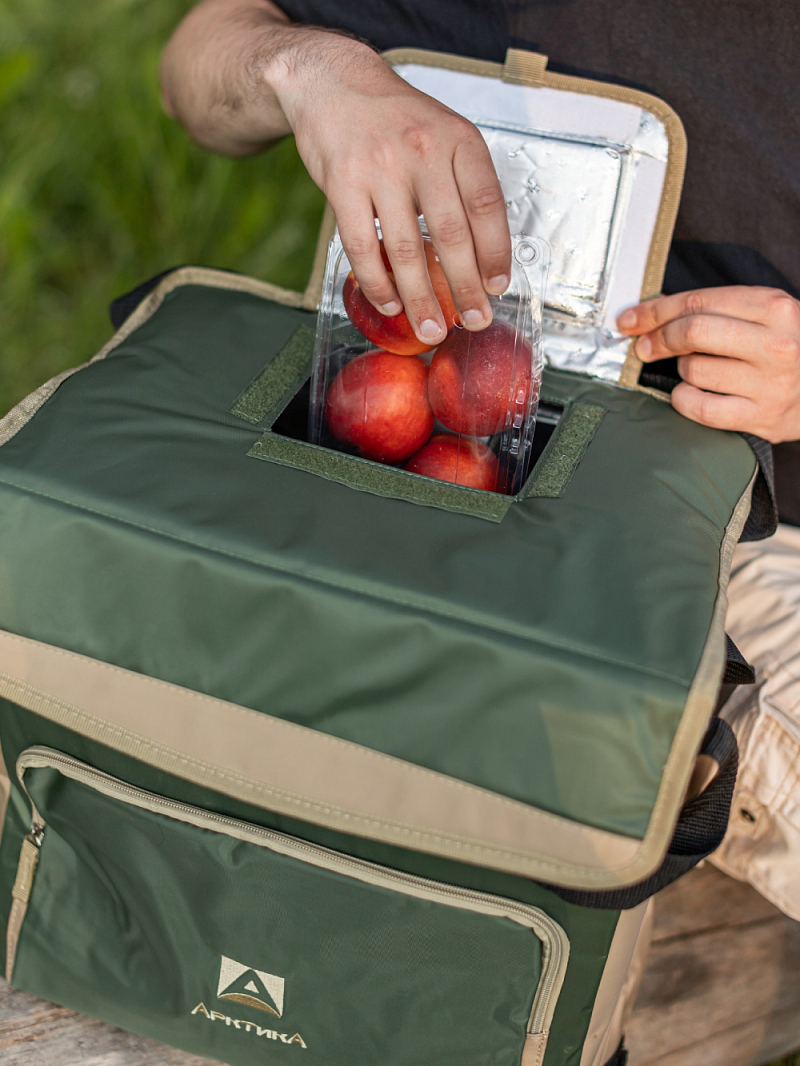 Термосумка-холодильник 30л серии 3001 зелёная с люком - 4