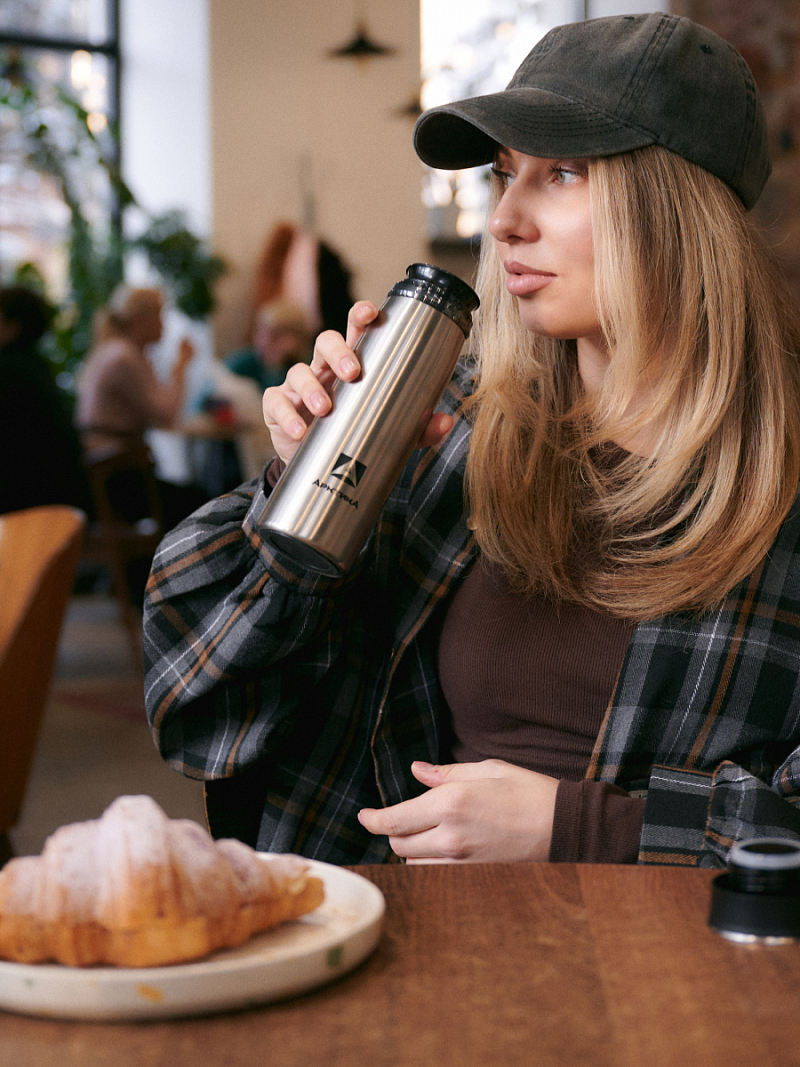 Термокружка 0.42л серии 715 стальной с ситечком - 2