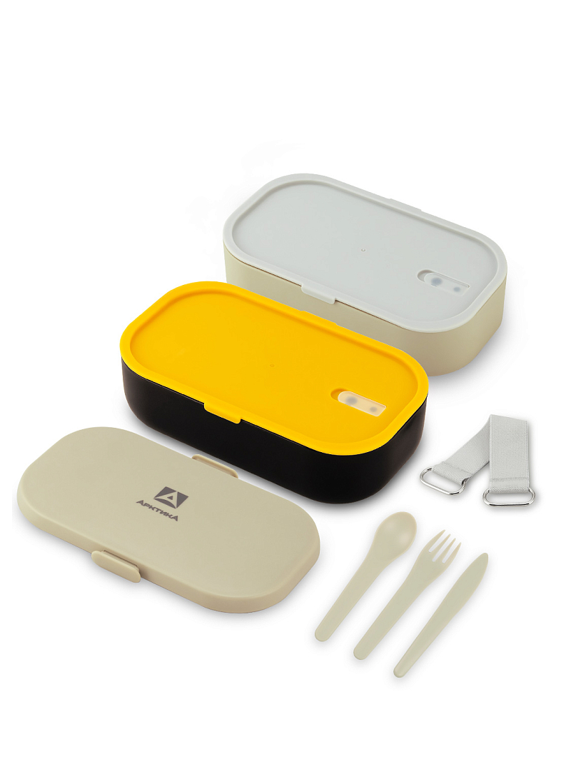 Ланч-бокс 1.35л серии 031 чёрный с двумя контейнерами - 12