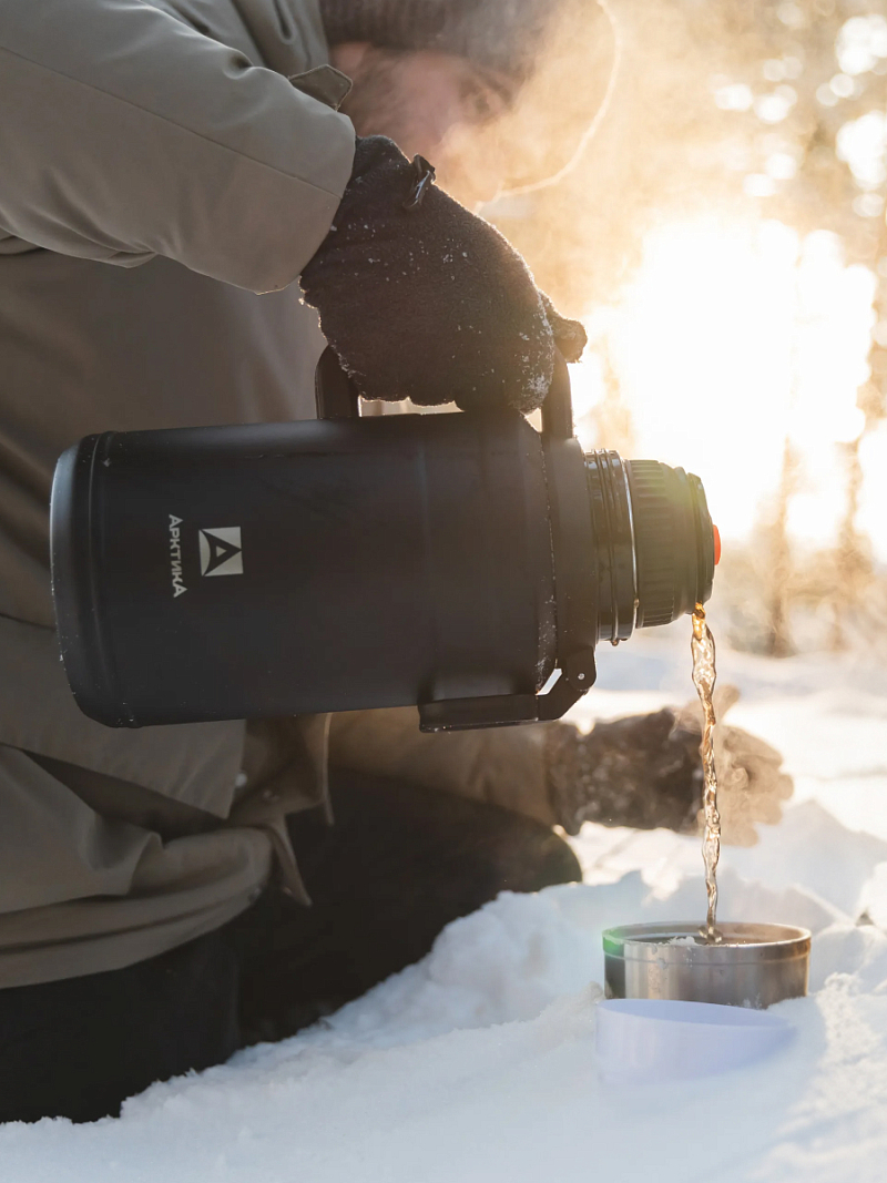 Термос 3.5л серии 206 чёрный с ситечком - 2