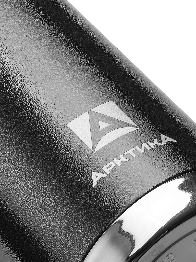 Термос 0.5л серии 106 чёрный с узким горлом и молотковой эмалью - 5