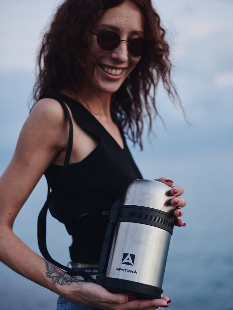 Термос 0.8л серии 201 стальной универсальный - 2