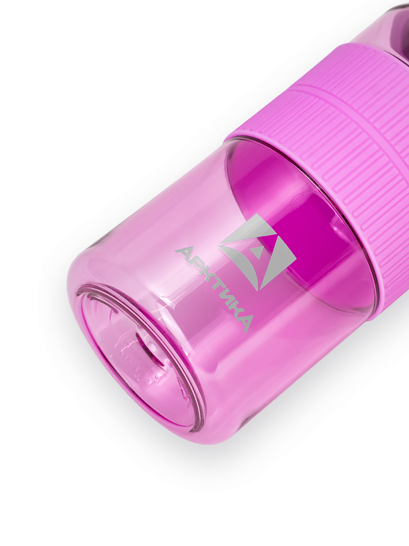 Тритановая бутылка 0.55л серии 722 лавандовая с манжетом и питьевой трубочкой - 3