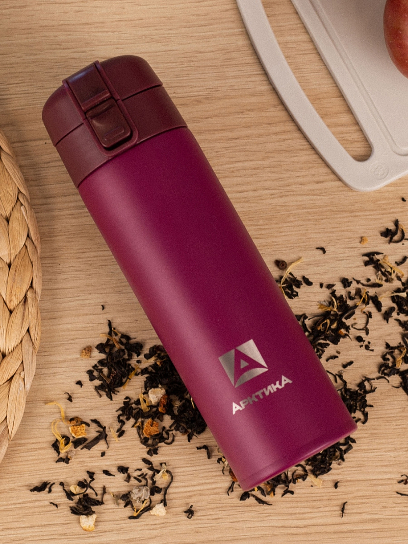 Термокружка 0.47л серии 703 «Вишня» с ситечком (уценка) - 4