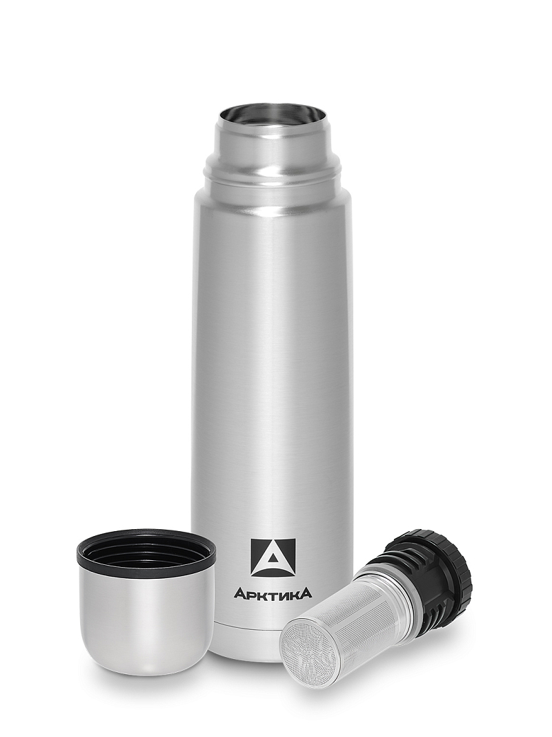 Термос 0.75л серии 101 стальной с узким горлом и пробкой с ситом - 3